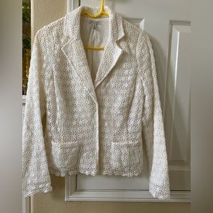 Amazing crochet white blazer jacket